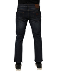 Dark Blue Cotton Skinny Men Denim Jeans