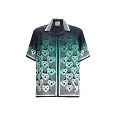 Gradient Monogram short sleeve silk shirt