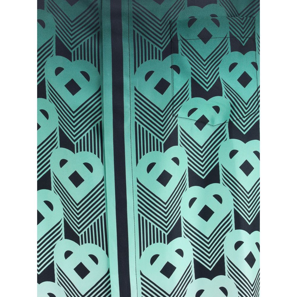 Gradient Monogram short sleeve silk shirt