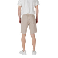 Beige Polyester Bermuda Shorts