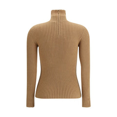 Beige Wool Long Sleeve T-Shirt