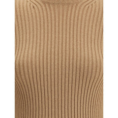 Beige Wool Long Sleeve T-Shirt