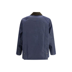 Waxed Jacket with a corded velvet collar