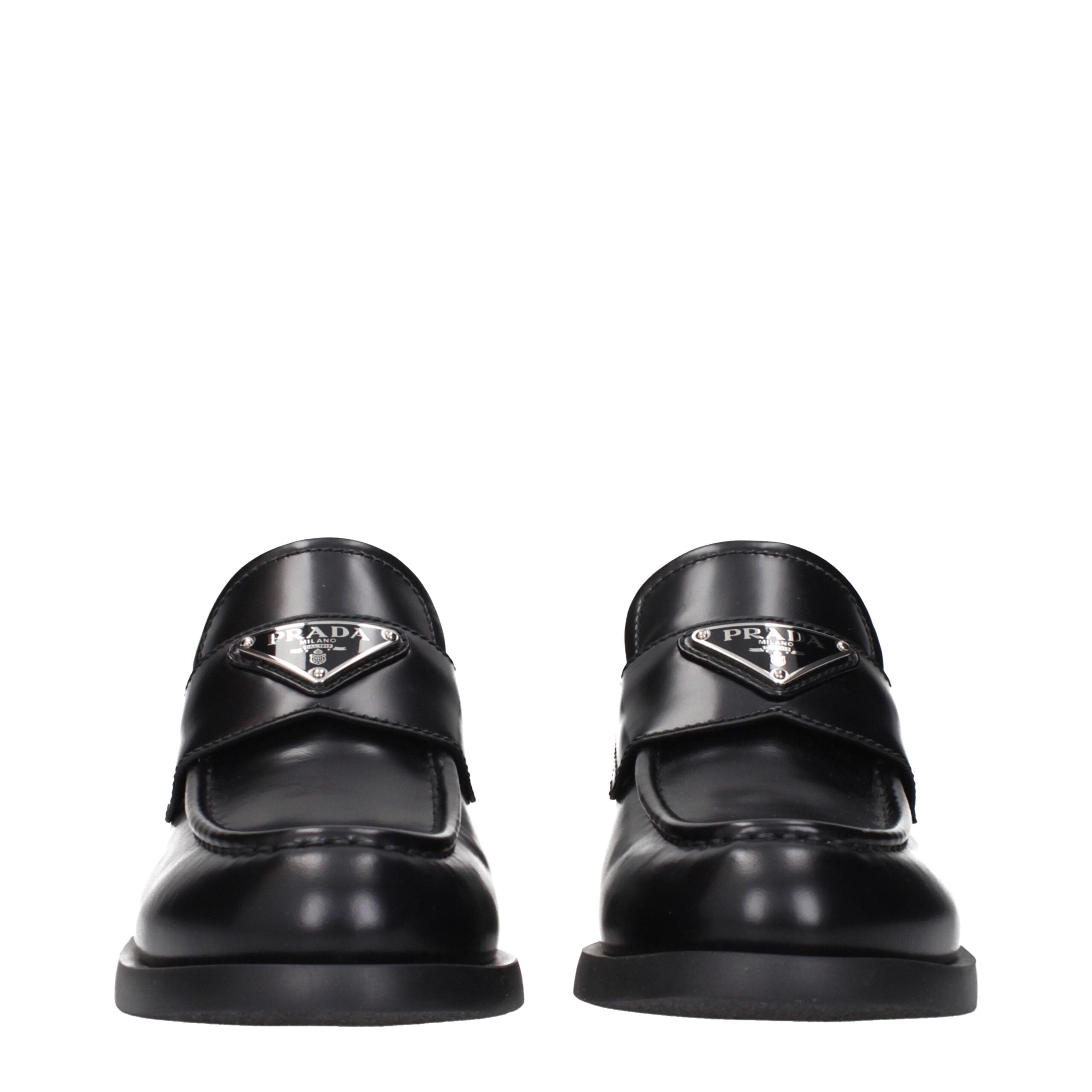 Black Leather Slip-On Loafers