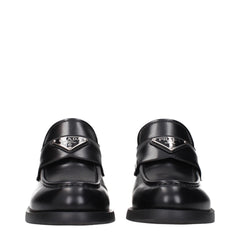 Black Leather Slip-On Loafers