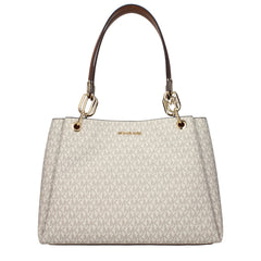Beige Fabric Shoulder Bags