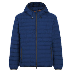 Blue Polyester Men's Quilted Jacket