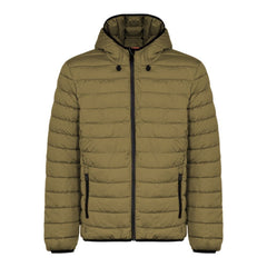 Green Polyester Men's Quilted Jacket