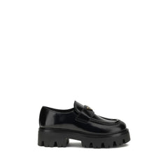 Black Calf Leather Bos Taurus Platform Loafers