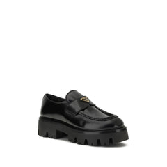 Black Calf Leather Bos Taurus Platform Loafers