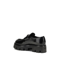 Black Calf Leather Bos Taurus Platform Loafers