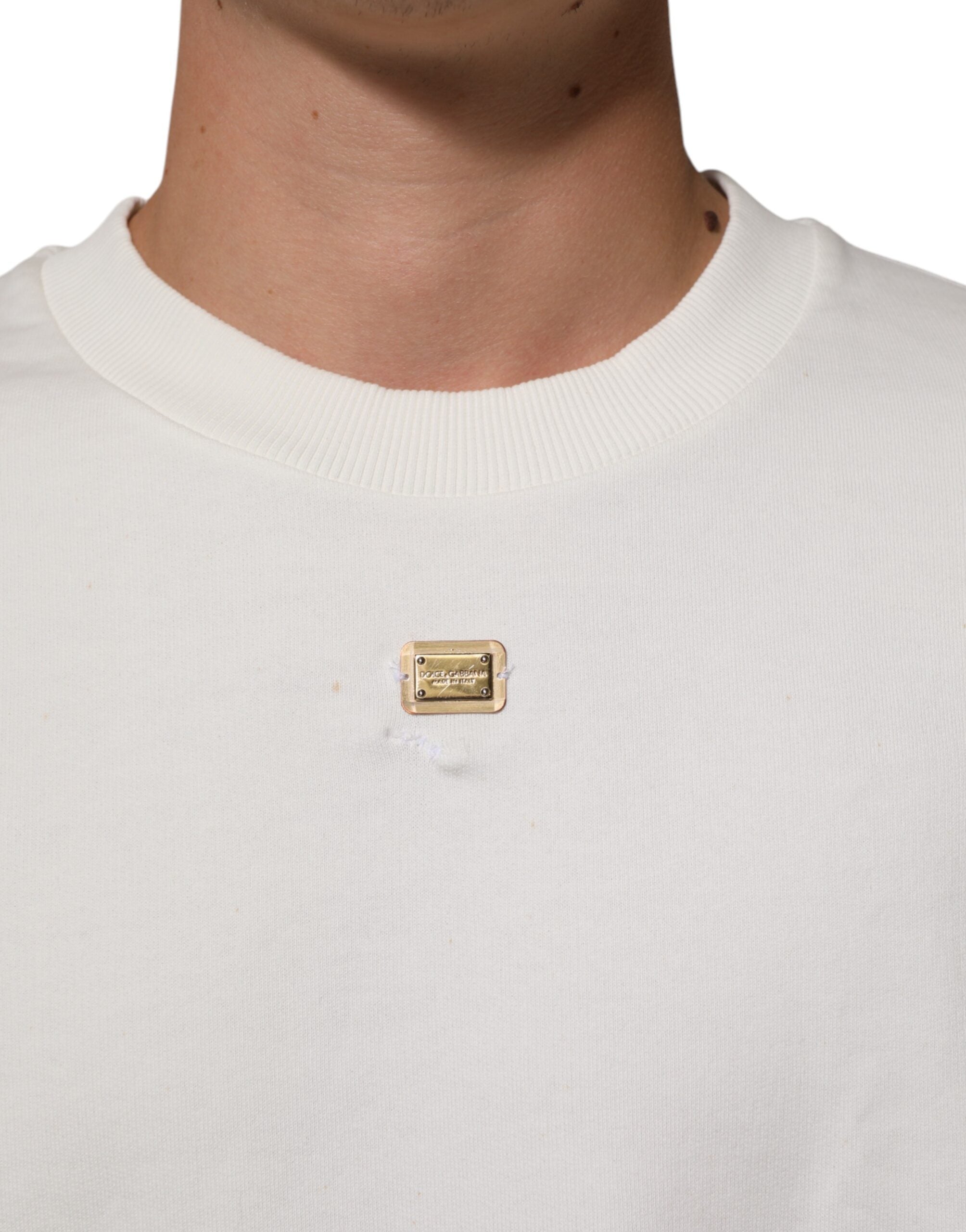 White DG Logo Crew Neck Sweatshirt Sweater
