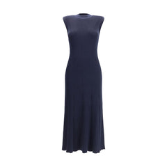 Ribbed Cashmere Silk Sleeveless Long Dress