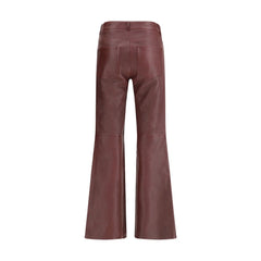 Flared lambskin leather trousers