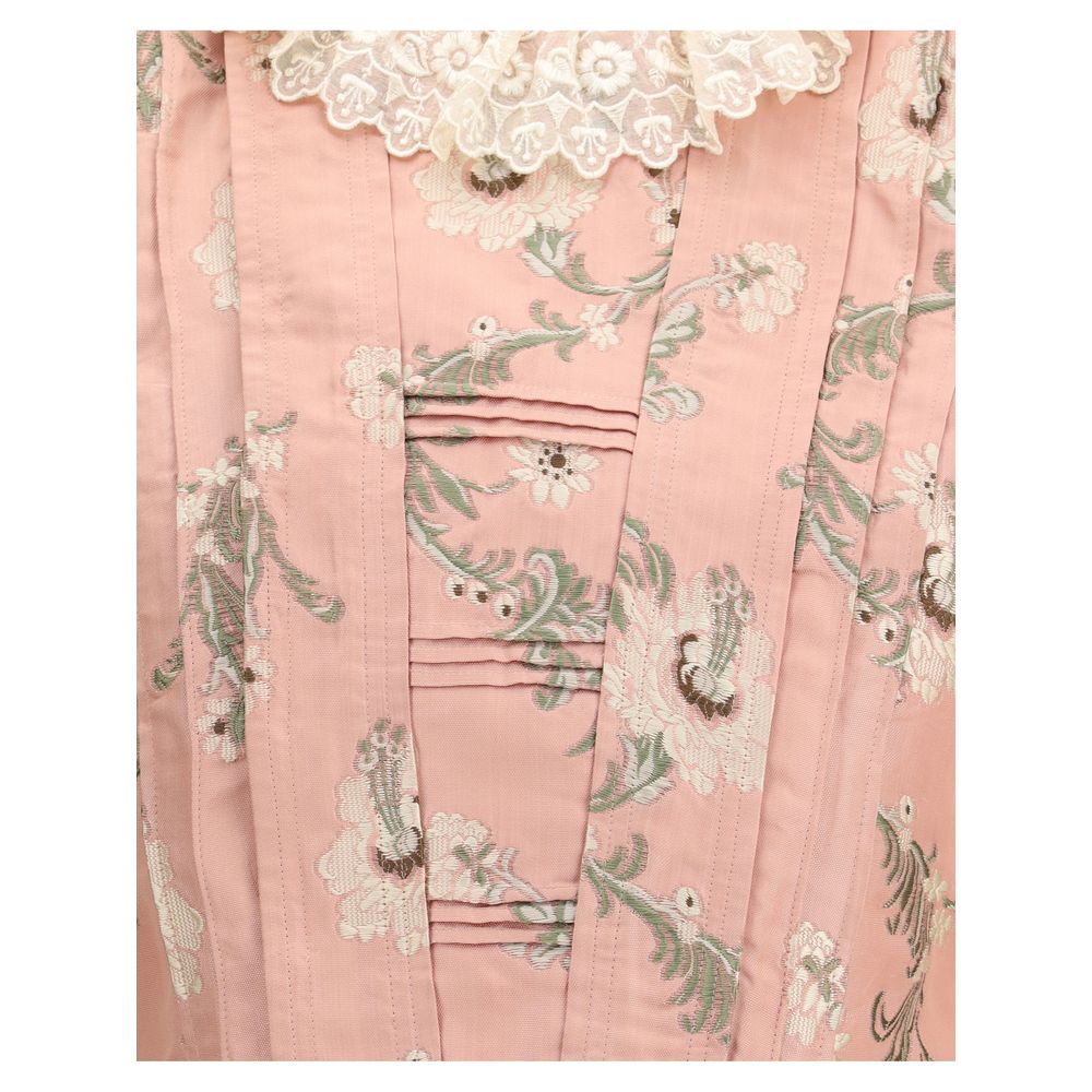 Fitted jacket in jacquard taffeta and lace