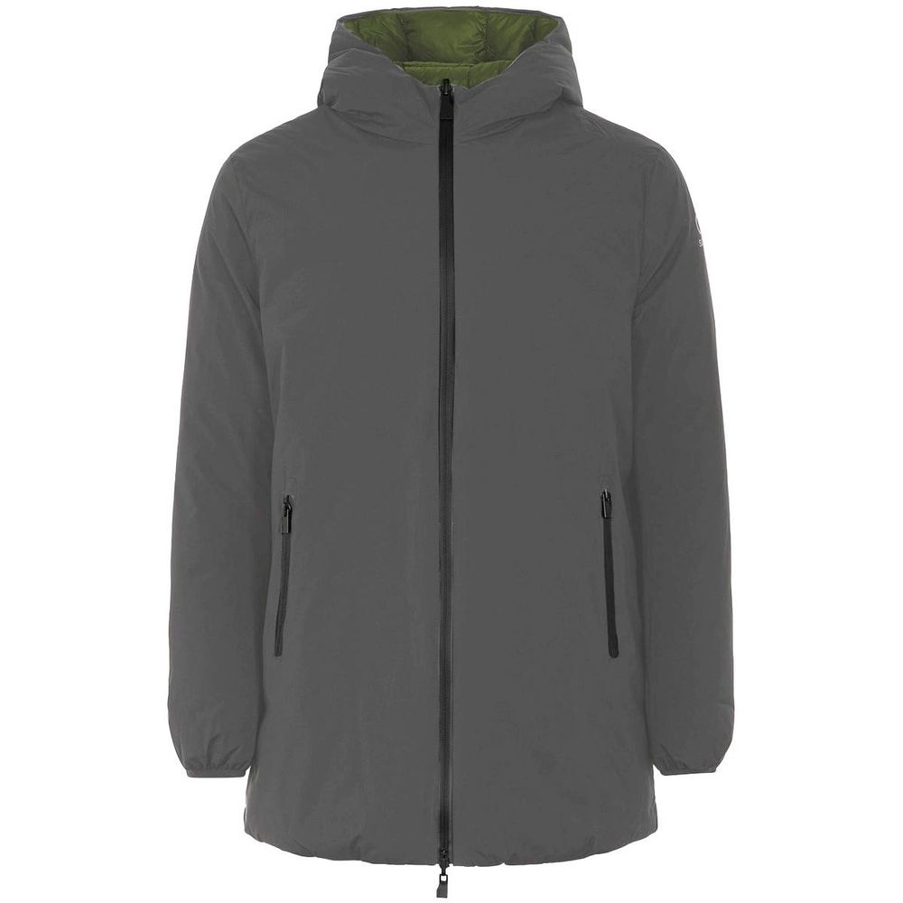 Gray Polyester Jackets &amp; Coat