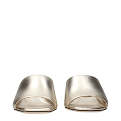 Gold Leather Platform Sandals