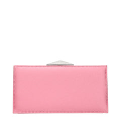 Pink Satin Clutch Bag