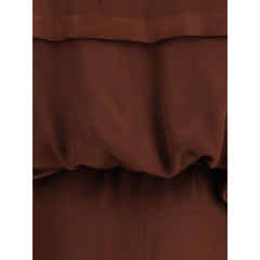 فستان بوردو الحريري غير الرسمي