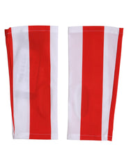 Red White Nylon Fingerless Wrist Length Gloves