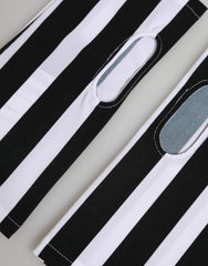 Black White Nylon Fingerless Wrist Length Gloves