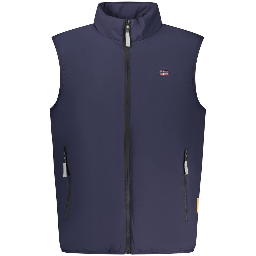 Blue Polyester Men's Jacket