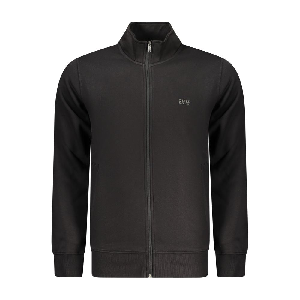 Black Cotton Men Sweatshirt