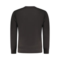 Black Cotton Men Sweatshirt