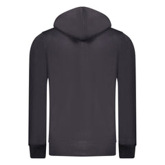 Blue Cotton Men's Hooded Sweatshirt