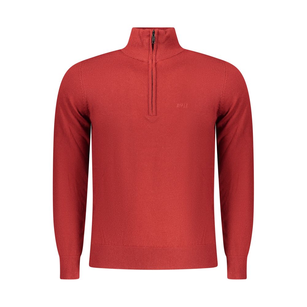 Red Polyester Men Sweater
