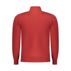 Red Polyester Men Sweater