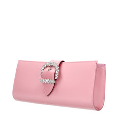 Pink Satin Clutch Bag