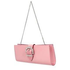 Pink Satin Clutch Bag