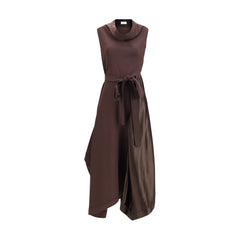 Asymmetric Dress crafted from stretch viscose cady