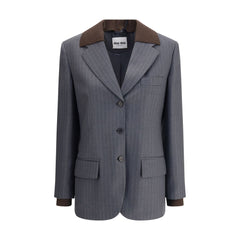Gray Fleece Wool Blazer
