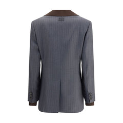 Gray Fleece Wool Blazer