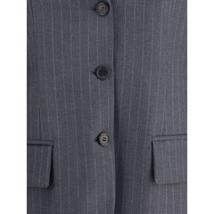 Gray Fleece Wool Blazer