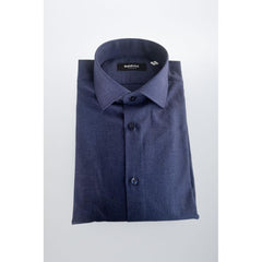Blue Cotton Men Shirt