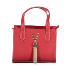 Red Polyurethane Women Handbag