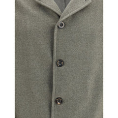 Bicolor Fleece Wool Coat