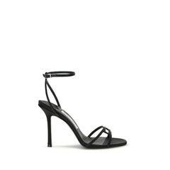 Black Calf Leather Bos Taurus Stiletto Heel Sandals
