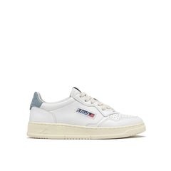 White Leather Low Top Sneakers