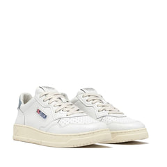 White Leather Low Top Sneakers