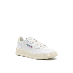 White Leather Low Top Sneakers
