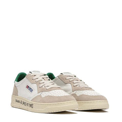 White Leather Low Top Sneakers