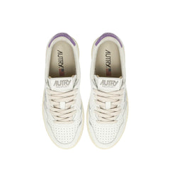 White Leather Low Top Sneakers