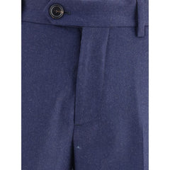 Blue Fleece Wool Pants