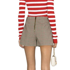 Beige Polyester Short And Mini Shorts