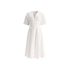 White Cotton Casual Dress