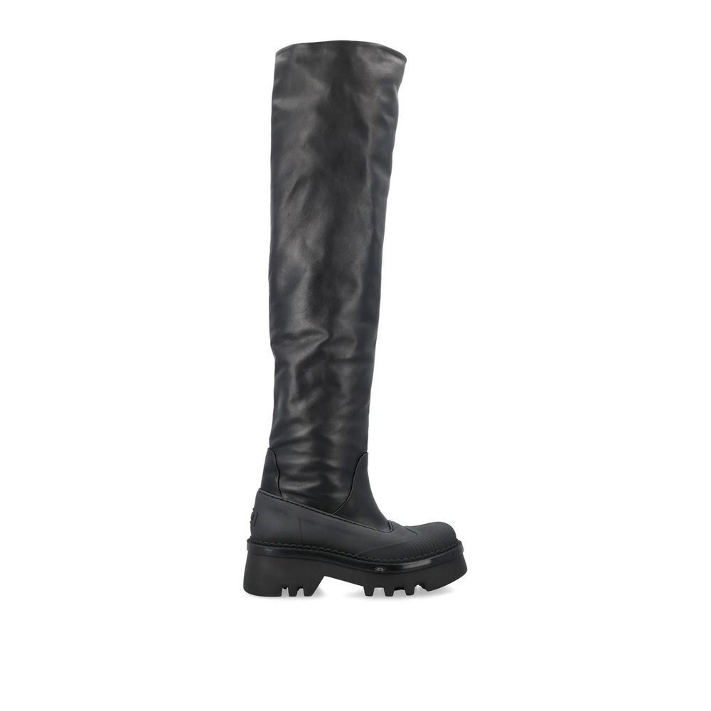 Black Leather Over The Knee